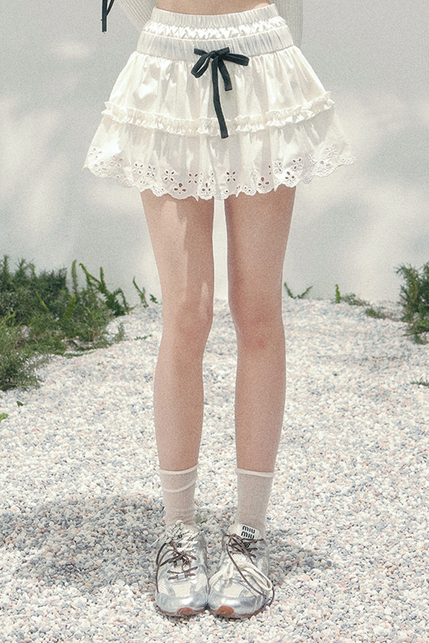 レーススイートティアードパフィースカート