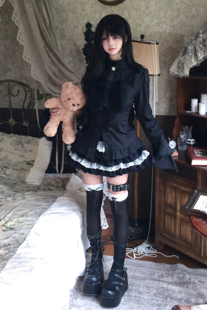 Gothic Elegant Shirt + Skirt