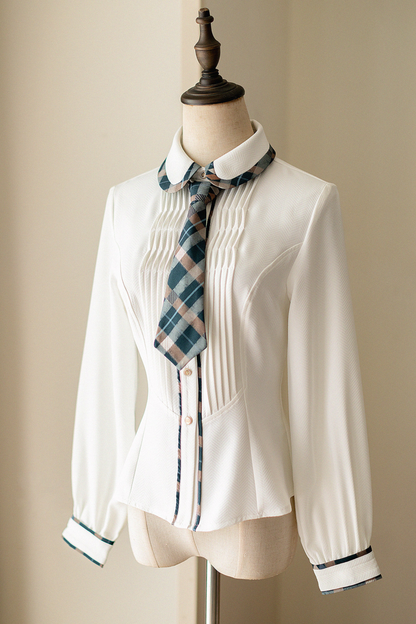 Retro Classic Forest Academy Shirt + Vest + Check Skirt