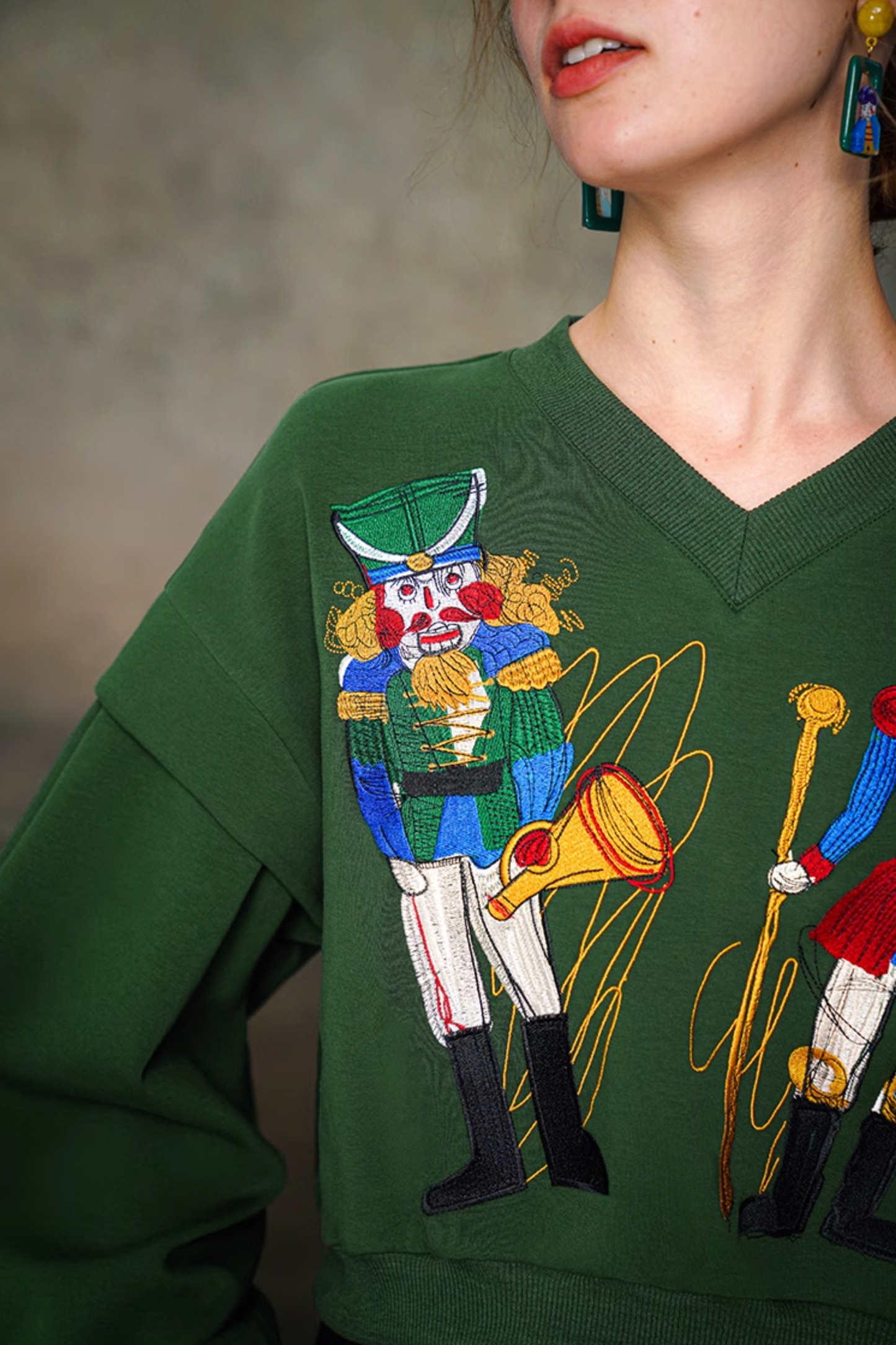 Retro Toy Wide V-Neck Top