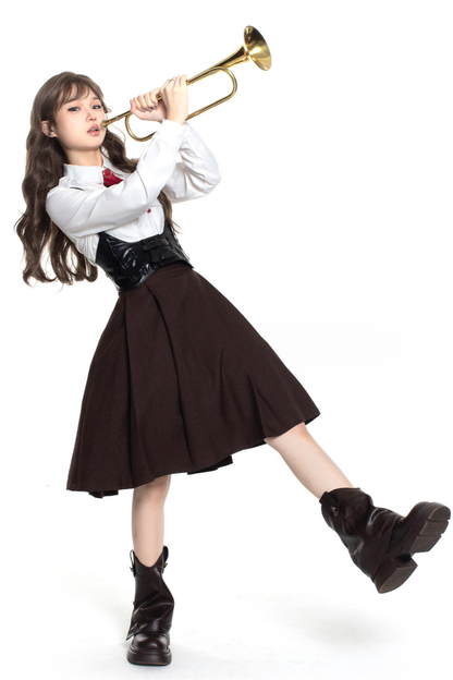 ロシアンレトロカレッジジャケット＋シャツ＋ガードル＋リボン＋スカート