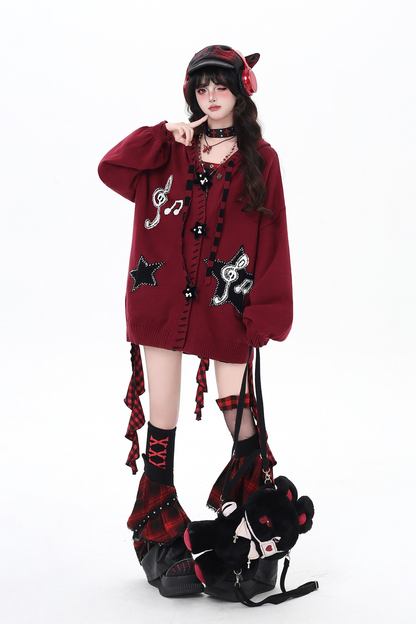 Music Dark Lantern Sleeve Cardigan