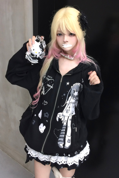 アニメハウスガールフードパーカー