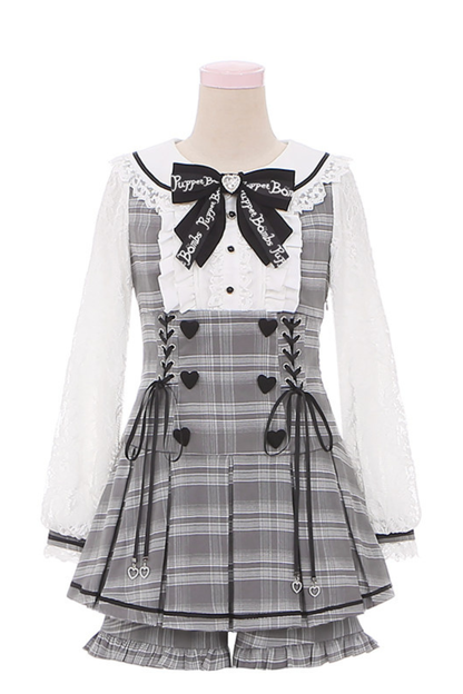 Detektiv-Akademie-Karo-Kleid + Hose + Cape