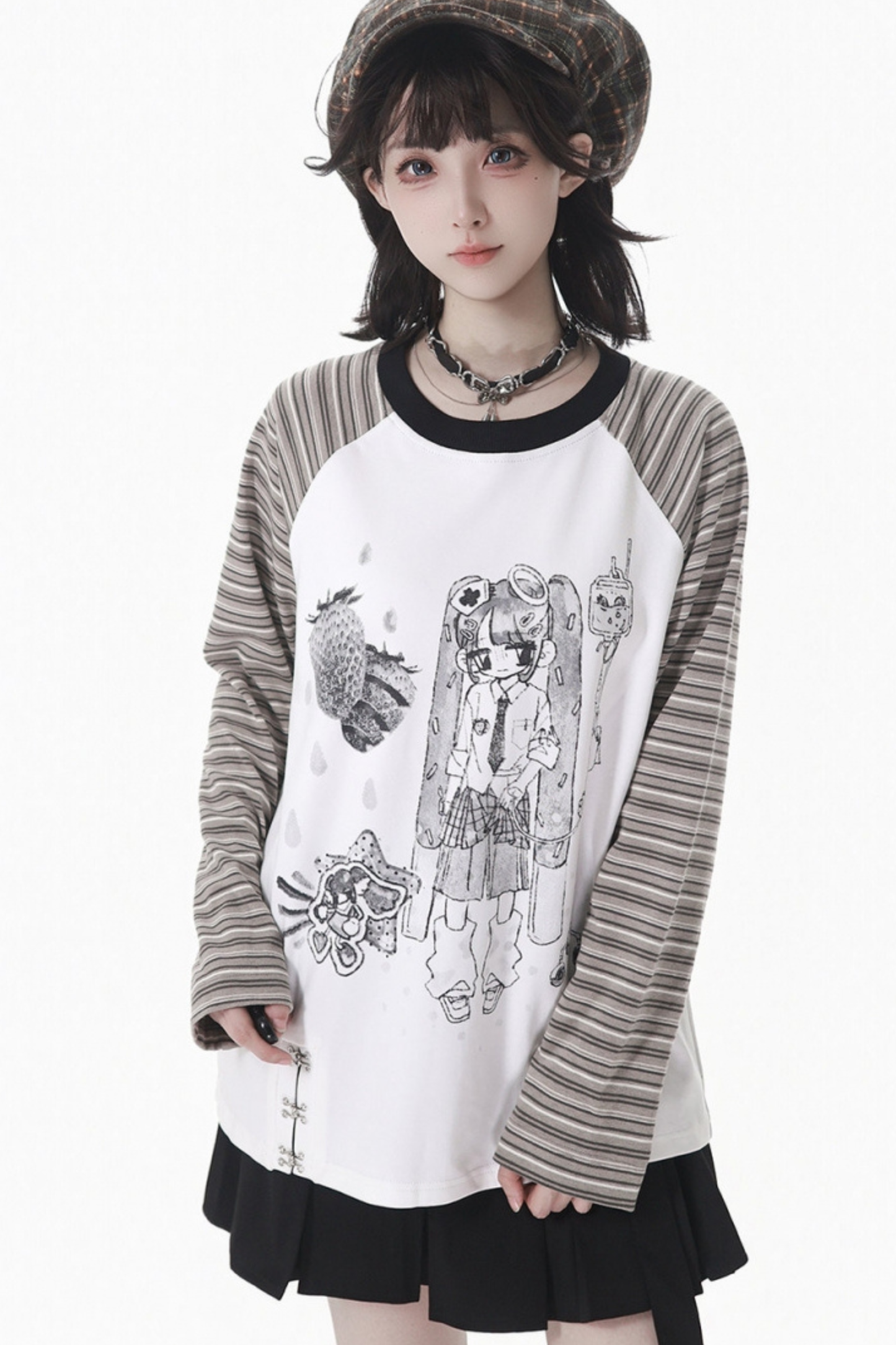 Patchwork Raglan Sleeve Top