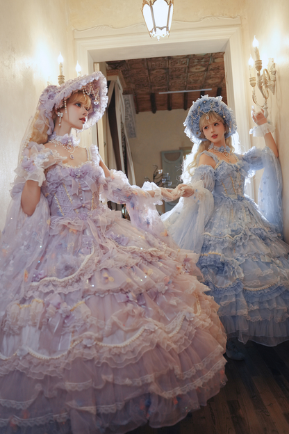 ライラックゴージャスプリンセスミディアムロリータドレス