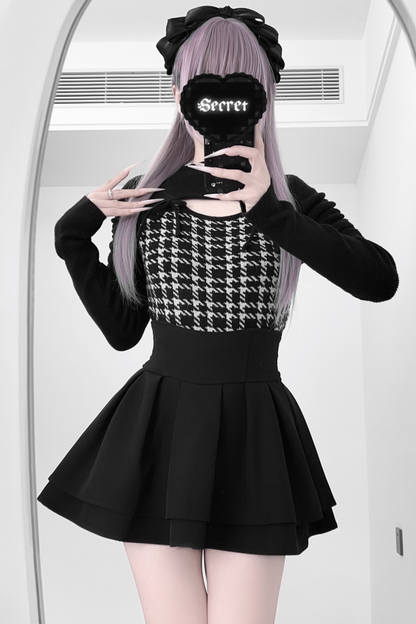 Staggered Lattice Strap Knit