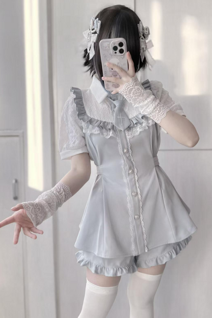 Heart Mine Mass Production Lace Doll Dress + Shorts + Tie