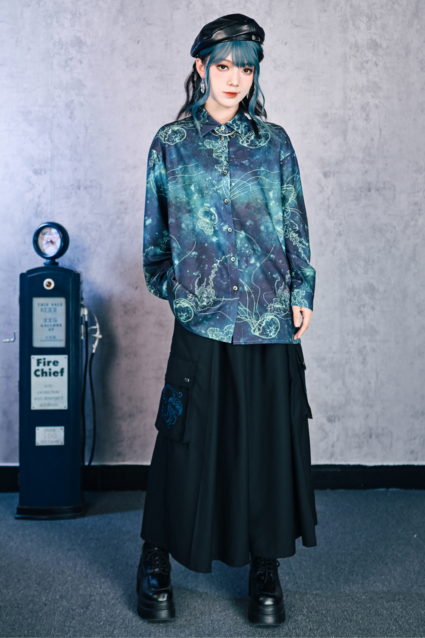 クラゲプリントシャツ