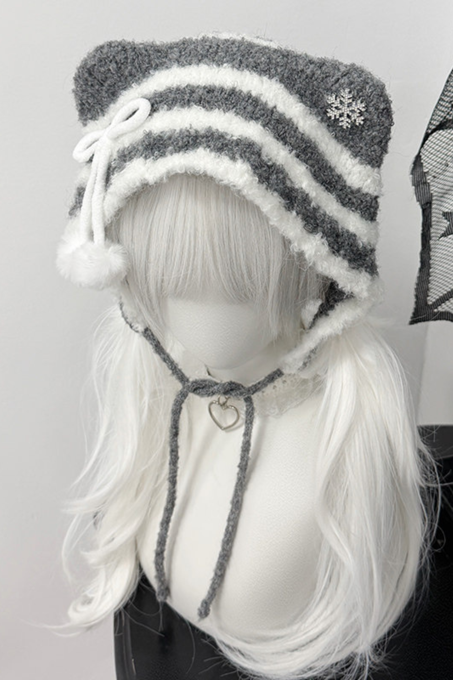 Cat Ear Striped Knit Hat