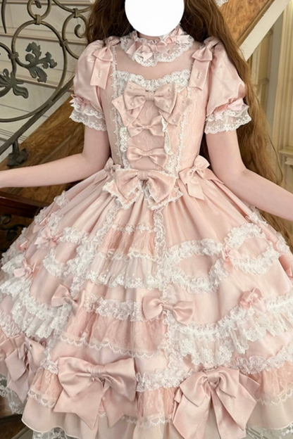 サークルクリームドールダブルパレスゴージャスドレス+ハット+チョーカー