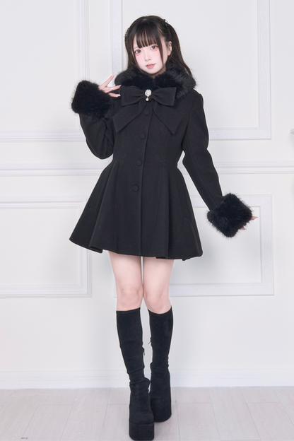 ビッグリボンフレアコート