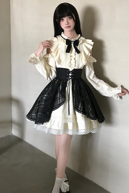 オフショルダーノーブルドレス+スカート