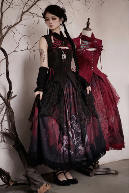 [Deadline for reservations: February 26th] Red Dragon x Black Dragon x Purple Snake Lolita China Gothic Setup