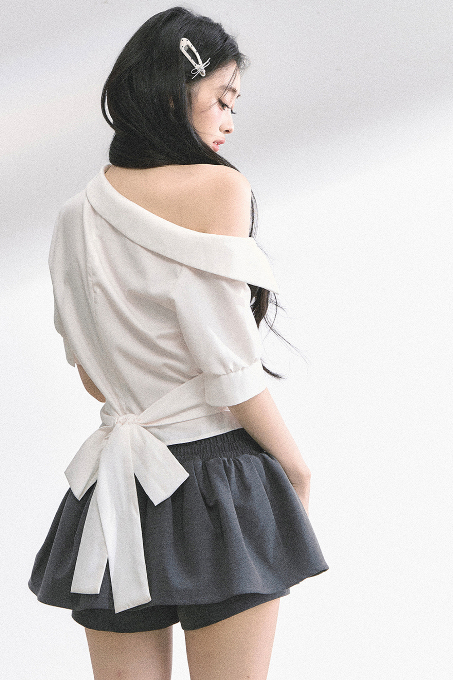 バッグリボンワンショルダートップス