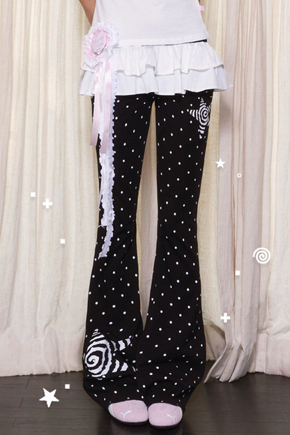 キュートスリムスタードットストレッチローライズパンツ