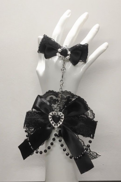 リボンラインストーンチェーンレースハンドスリーブバックチェーン