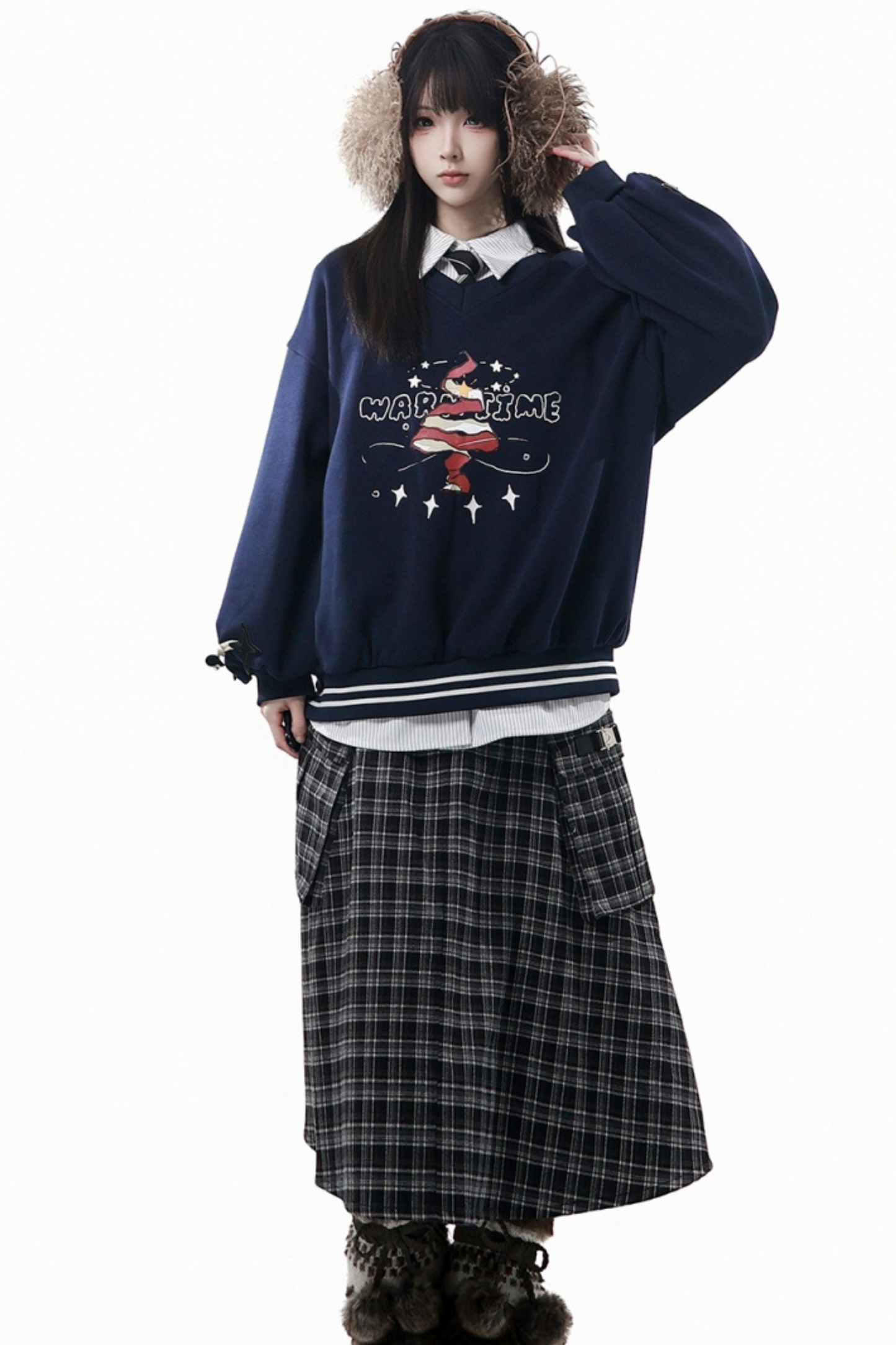 クリスマスフードコート+シャツ+スウェット+ロングスカート+パンツ