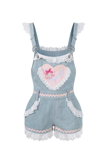 ストロベリーバニートップス+デニムサロペット