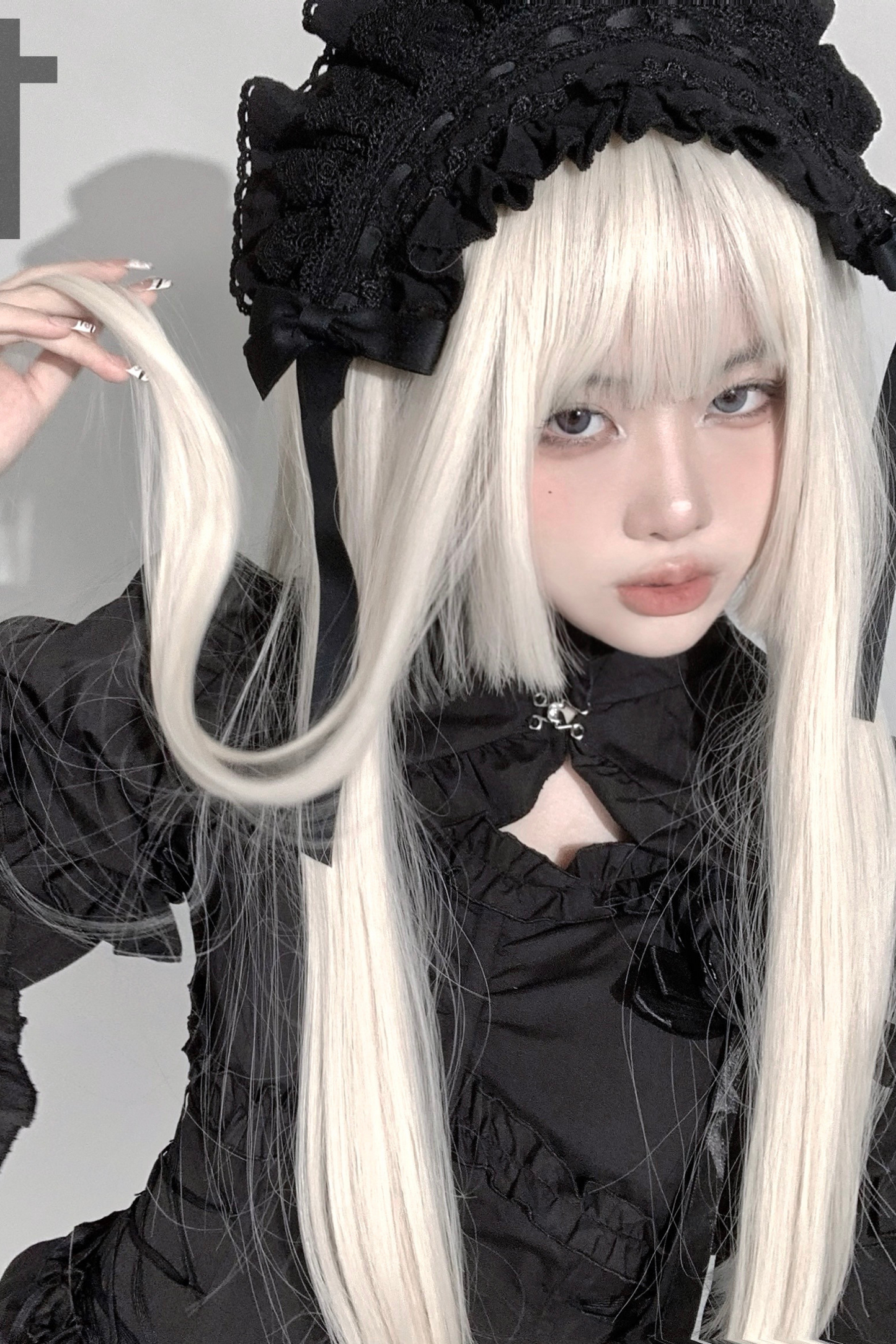 ゴシックレトロヘリンボーンウエストスリミングロリータドレス