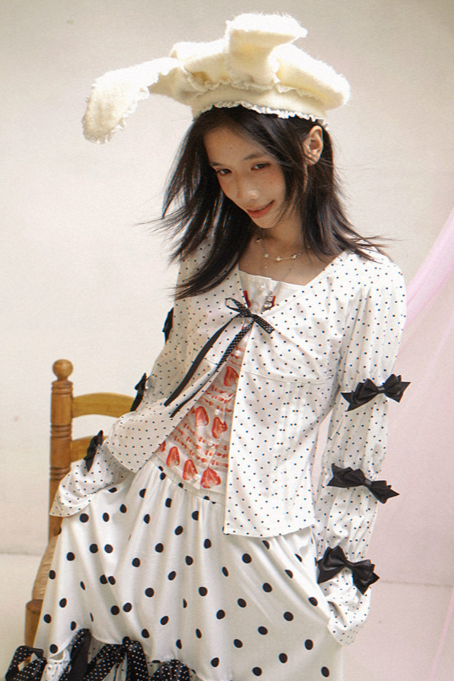 Polka Dot Plaid Blouse