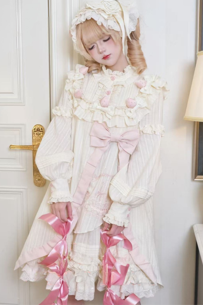 [Reservation Deadline: January 29th] Strawberry Sweet Lolita Romantic Frill Dress + Hair Accessory