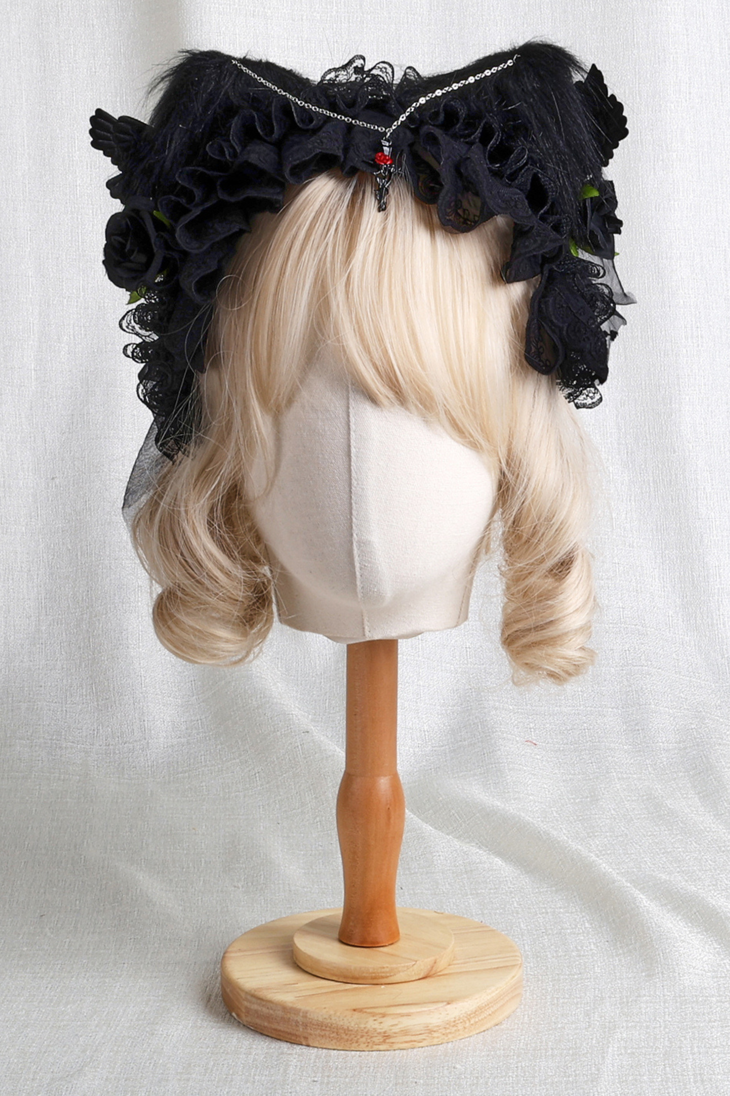Gothic Rose Feather Hat + Bonnet + Hairband + Feather Clip
