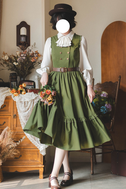 Retro Elegant Waist Cinching Blouse