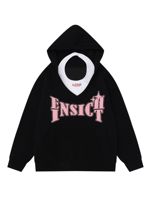 ルーズツーピースセットフード付きスウェットシャツ＋ホルターネックショートキャミ