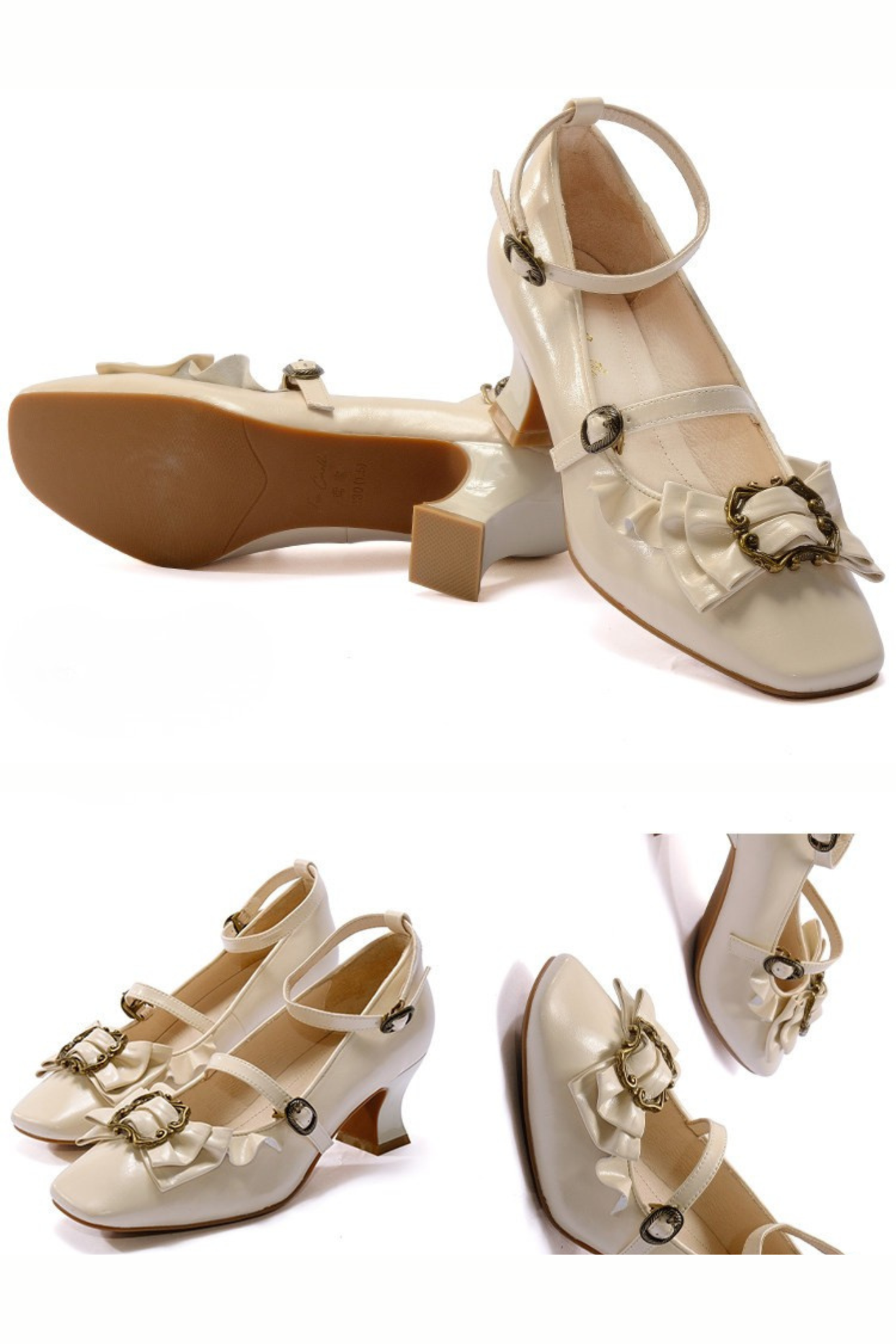 レザーリボンフリルロリータヒール