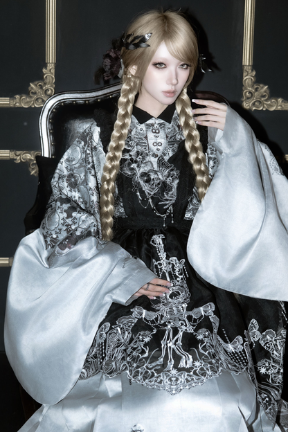 Gothic Skirt + Big Sleeve Jacket + Pleated Long Skirt