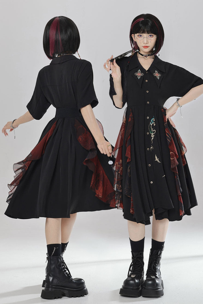 チャイナエンブロイダリードレス+ベルト+ガードル