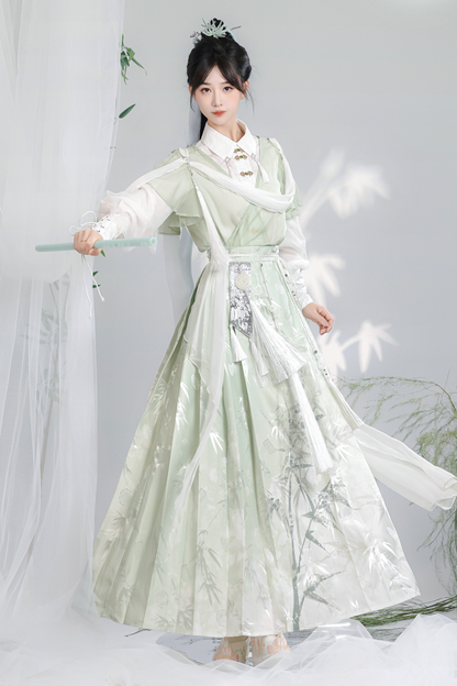 Forest Roman China Top + Outerwear + Skirt