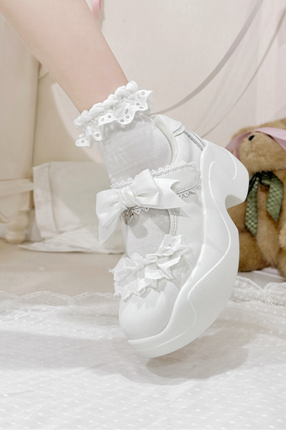 Girly Lace Ribbon Sneakers