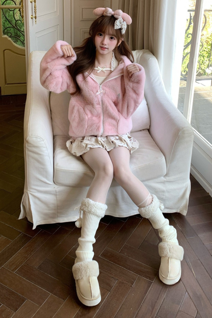 Bunny Fur Pinky Jacket