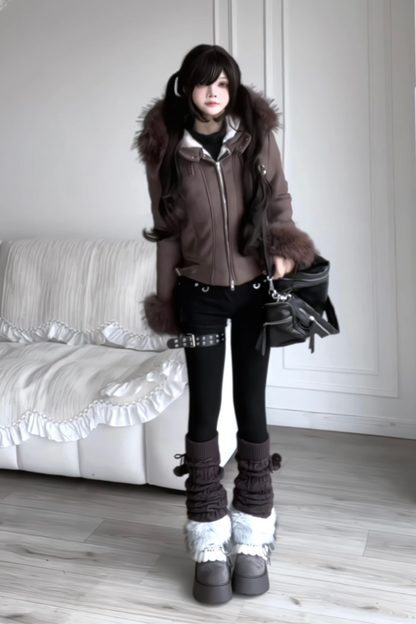 Y2K Fur Hooded Jacket