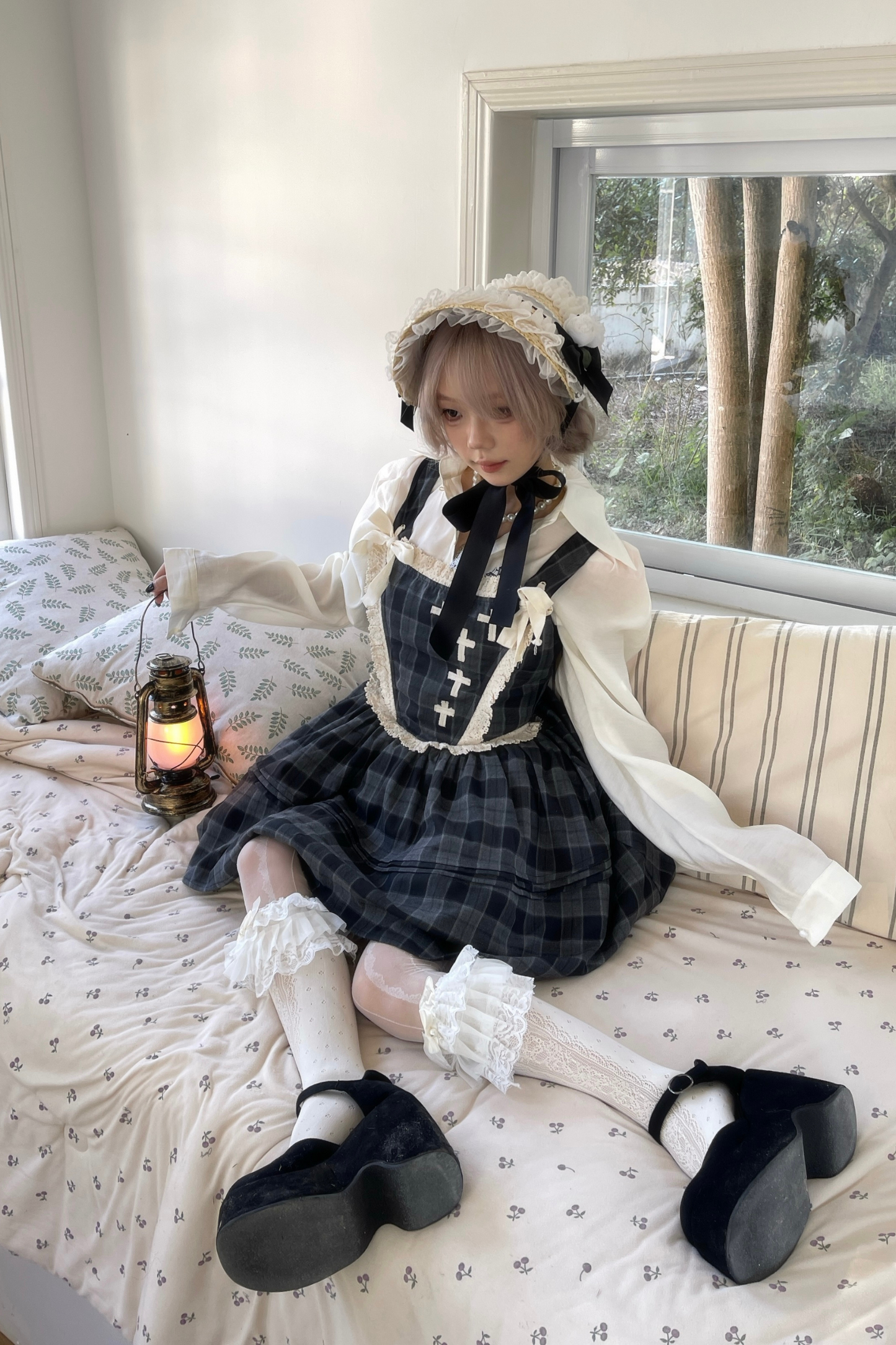 Doll Check Suspender Dress