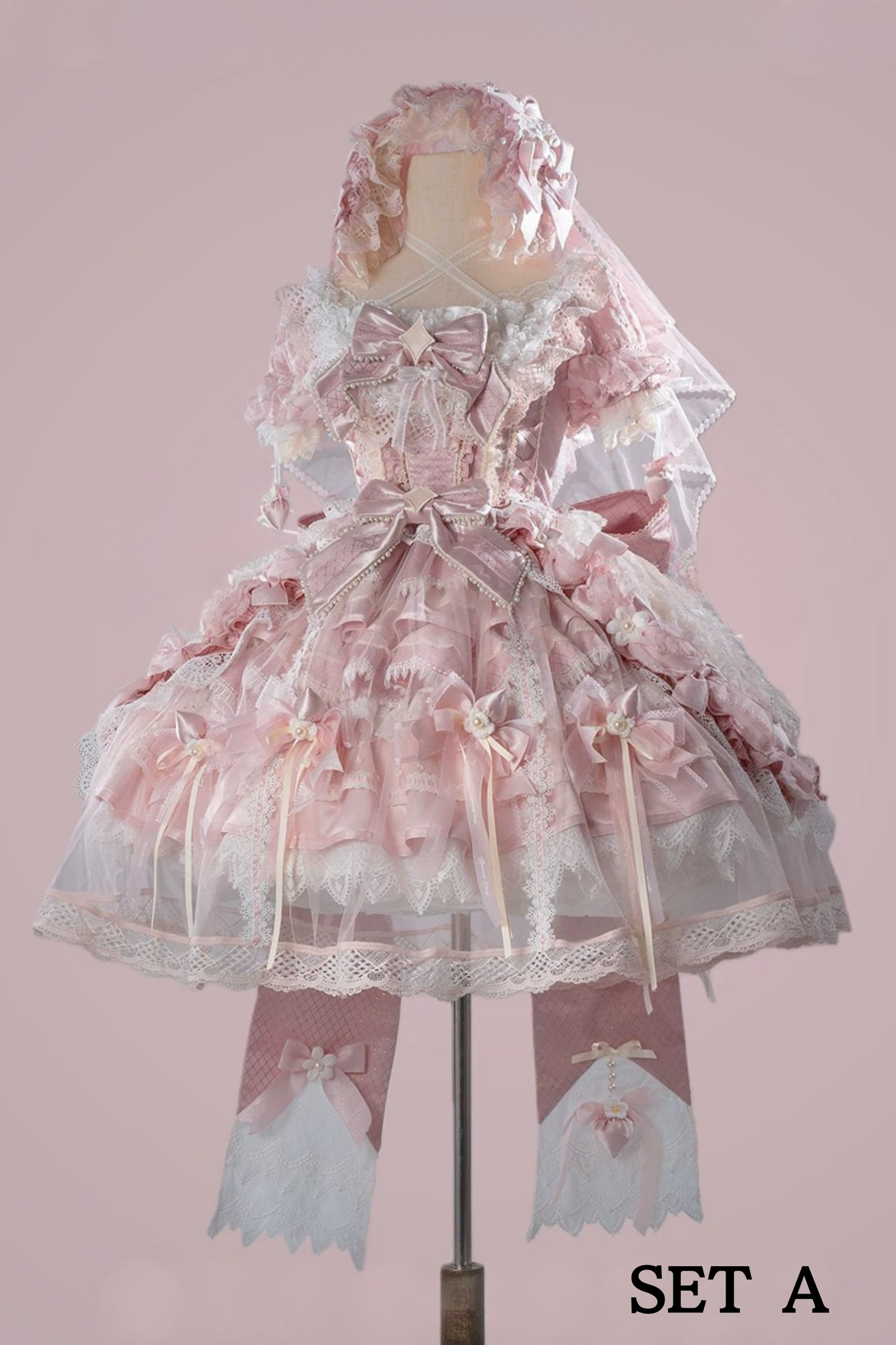 【2月26日予約締切】ラビングスノーピンクロリータロマンティックドレス＋フルセットA/B