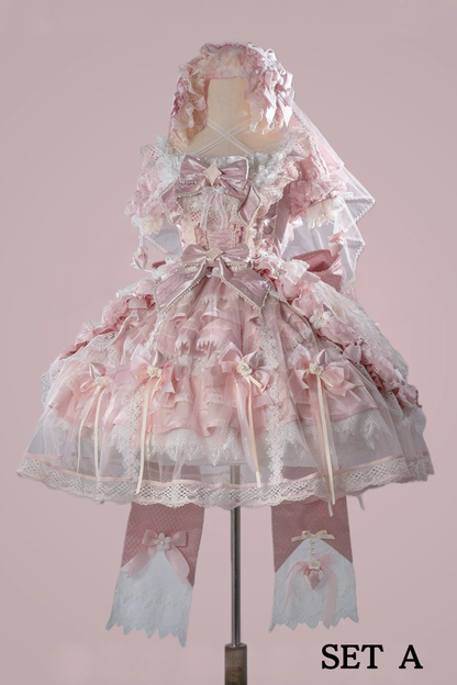 【2月26日予約締切】ラビングスノーピンクロリータロマンティックドレス＋フルセットA/B
