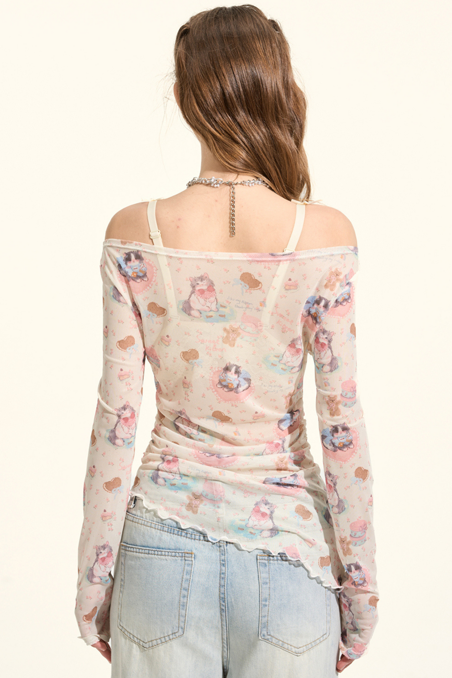 ミルクミャオパーティーメッシュトップス