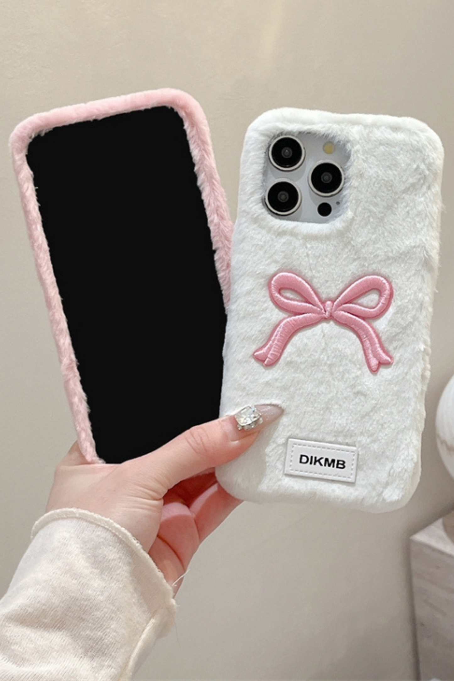 Sweet Ribbon Milky Fur iPhone Case