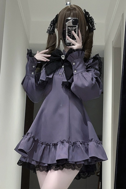 地雷リボンフレアトップス+ショートパンツ