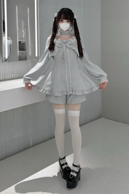 地雷フレアフェイクツーピースワンピース