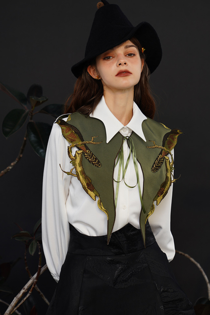 French Neckline Faux Collar