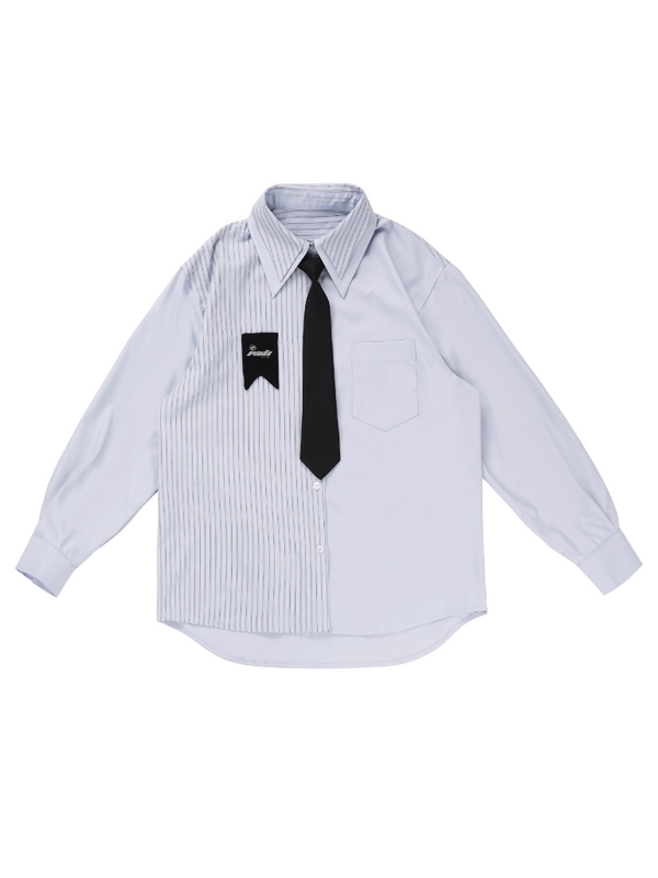 Blue Black Design Stitching Shirt College Jacket Pants Couple Codes