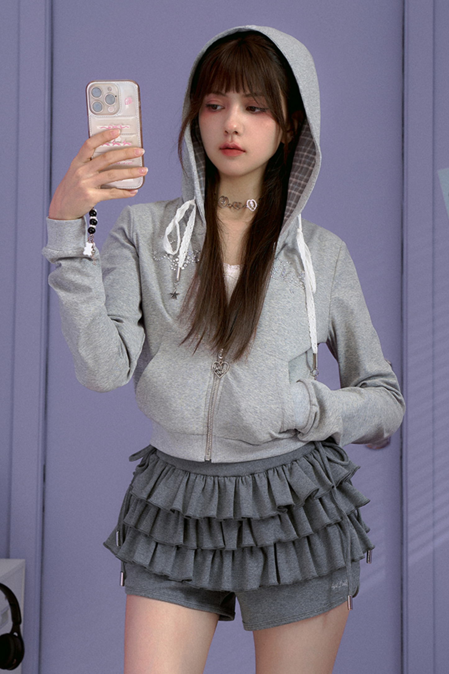 スウィートクールグレースターホットダイヤモンドフードパーカー