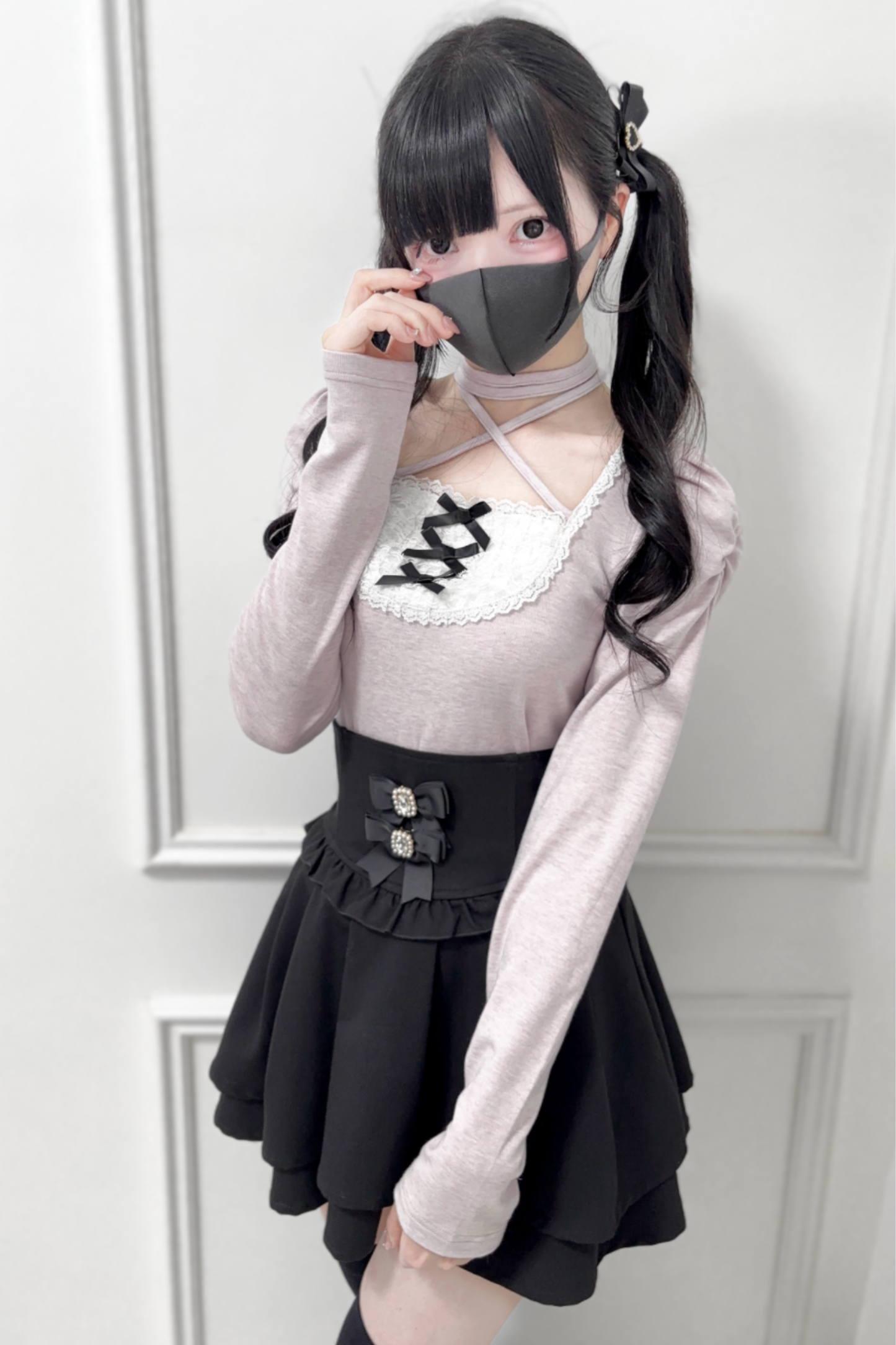 Ribbon Strap Knit Top