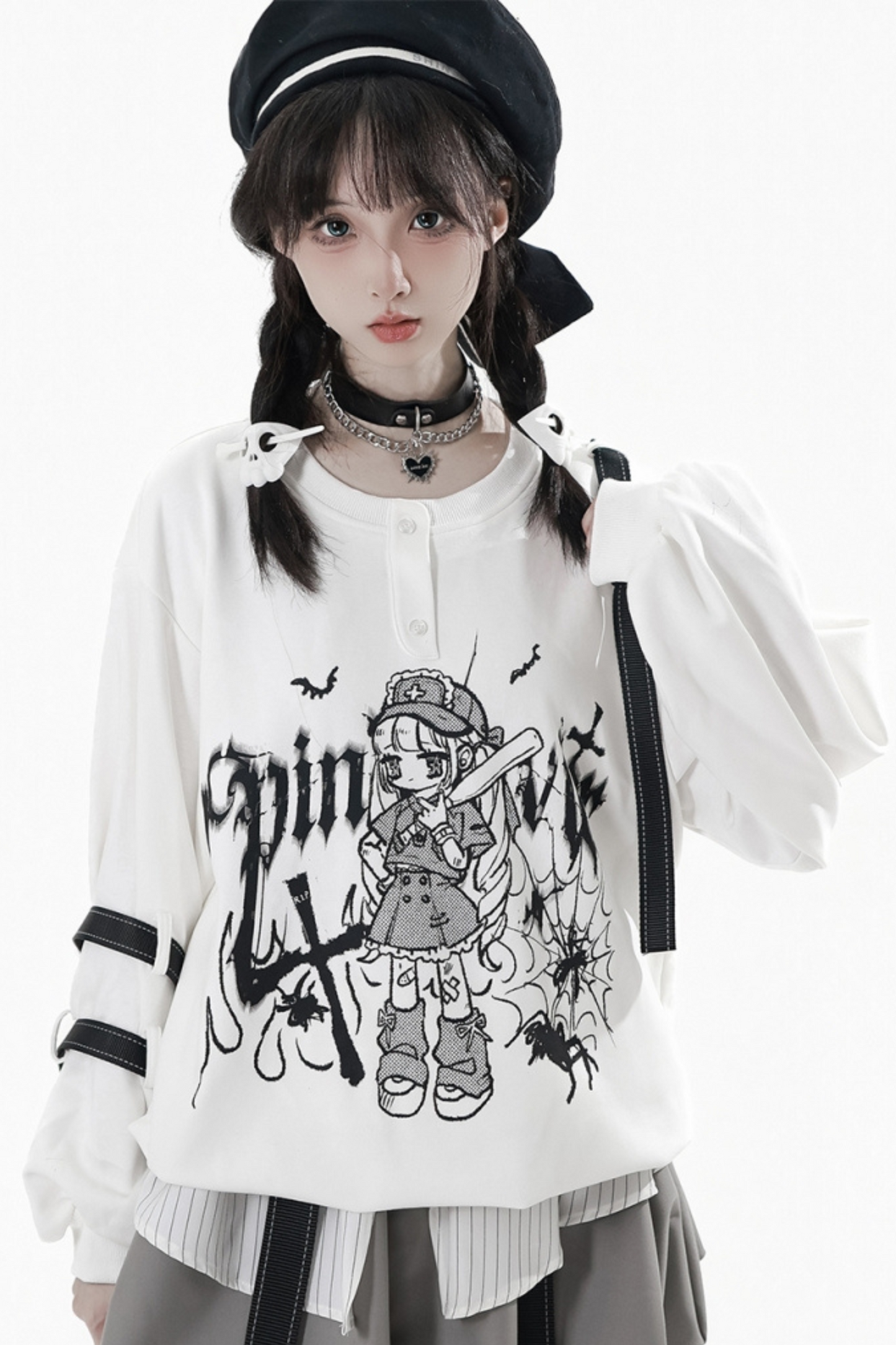 ダークグラフィティスウェット+スカート