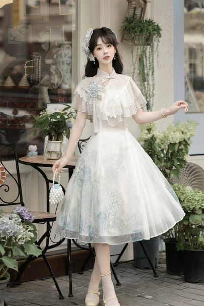 アジサイレターエレガントロリータサスペンダードレス+ショール