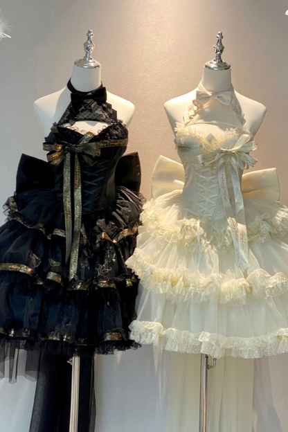 Ribbon Halter Neck Slim Lolita Dress